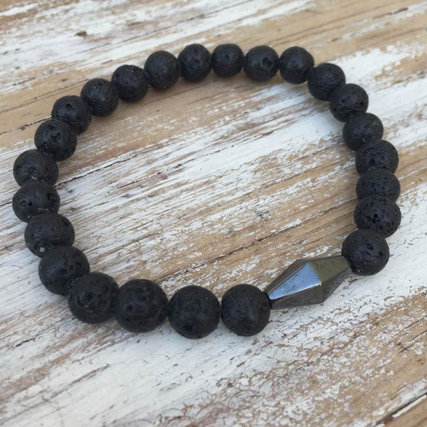 Mens volcanic hot sale rock bracelet