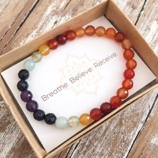 Chakra Balancing Bracelet with daily affirmation card