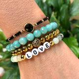 LOVE Bracelet - Multi-colored Amazonite