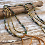 Boho Chic Colored Agate Tassel Wrap - Bracelets